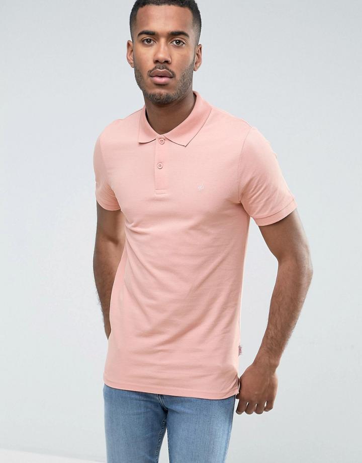Jack & Jones Originals Polo Shirt With Chest Logo - Pink