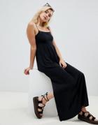 Asos Design Smock Pleated Maxi Dress - Black