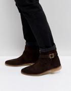 Asos Chelsea Boots In Brown Leather With Black Contrast Sole - Brown