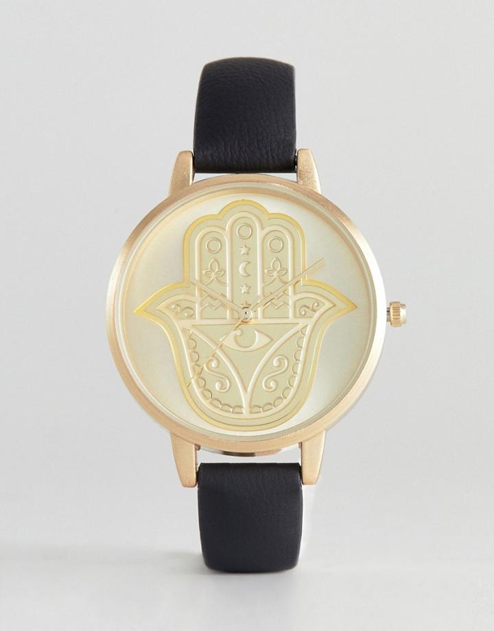 Asos Hamsa Hand Watch - Black