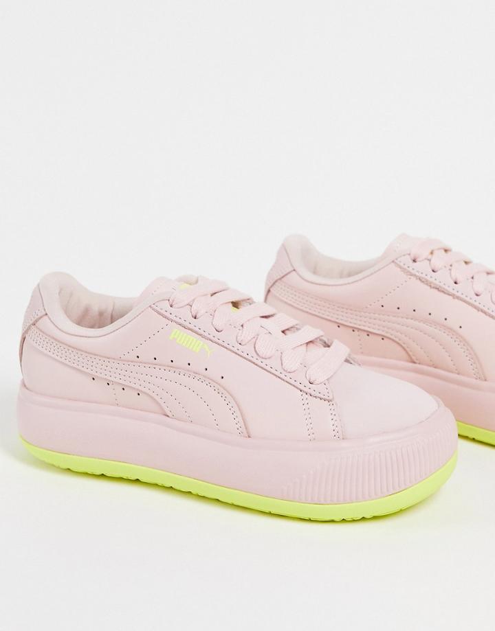 Puma Suede Mayu Platform Sneakers In Tonal Pink