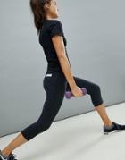 Asos 4505 Cropped Sports Legging In Gray Marl - Gray