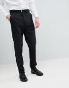 Asos Full Length Tapered Smart Pants In Black - Black