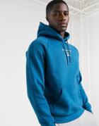 Arcminute Chest Print Hoodie In Teal-blue