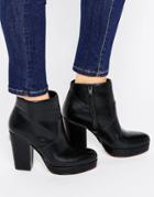 Asos Edison Heeled Ankle Boots - Black