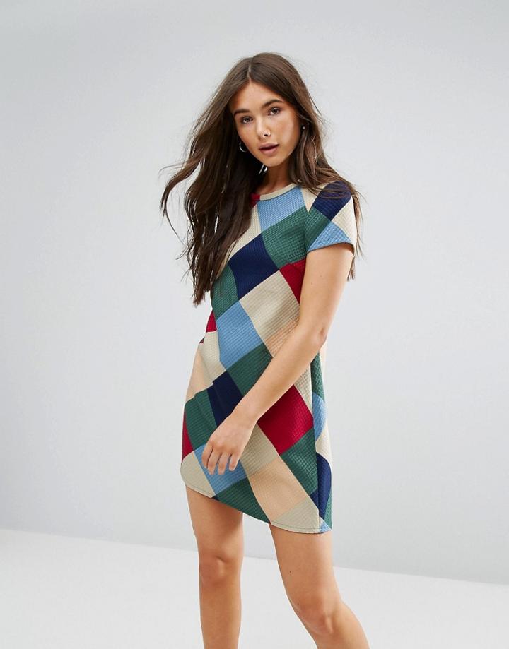 Traffic People Checked Swing Dress - Multi