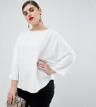 River Island Plus Blouse With Embellished Detail In Ivory - White