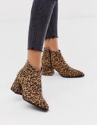 Vero Moda Leather Leopard Print Boots - Multi