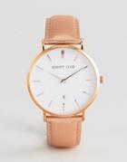 Abbott Lyon Kensington 40 Metallic Leather Watch In Rose Gold - Gold