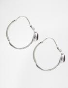 Rock N Rose Alexia Sterling Silver & Amethyst Hoop Earrings - Silver