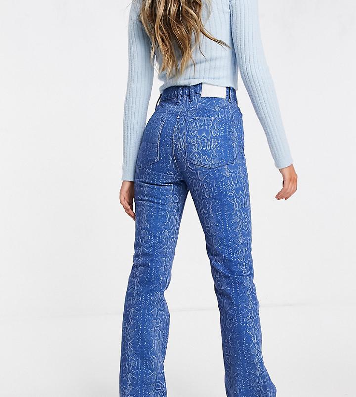 Collusion X008 Flare Jeans In Snake Print-multi