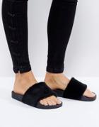 Kaltur Fur Slide - Black