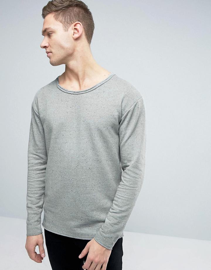 Jack & Jones Originals Sweatshirt With Dropped Shoulders And Raw Edges - Gray