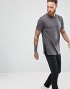 Asos Design Relaxed Longline T-shirt With Side Split Contrast Detail - Multi