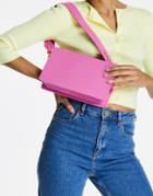 Asos Design Elongated Shoulder Bag With Wide Strap In Pink