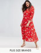 Alice & You Floral Maxi Tea Dress - Red