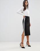 Oeuvre Stripe Side Skirt - Black