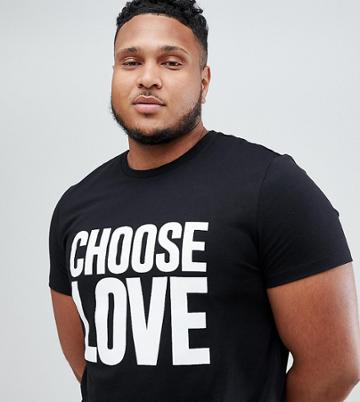 Help Refugees Choose Love Plus T-shirt In Black Organic Cotton - Black
