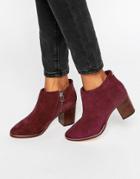 Ted Baker Hiharu Suede Heeled Ankle Boots - Red