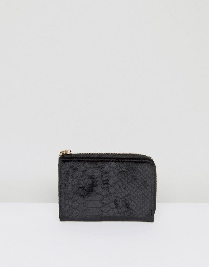 Aldo Namao Velvet Zip Wallet - Black
