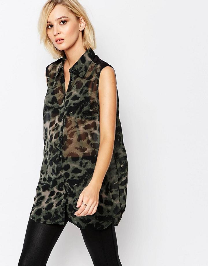 Religion Galant Leopard Print Shirt - Black