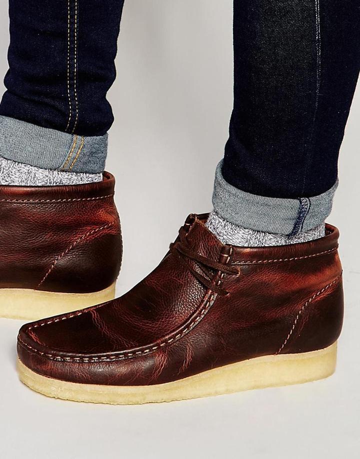 Clarks Original Leather Wallabee Boots - Brown