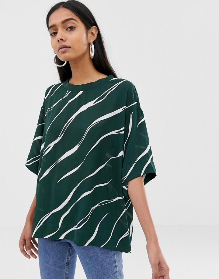 Weekday Dania Woven Top In Smooth Print - Multi