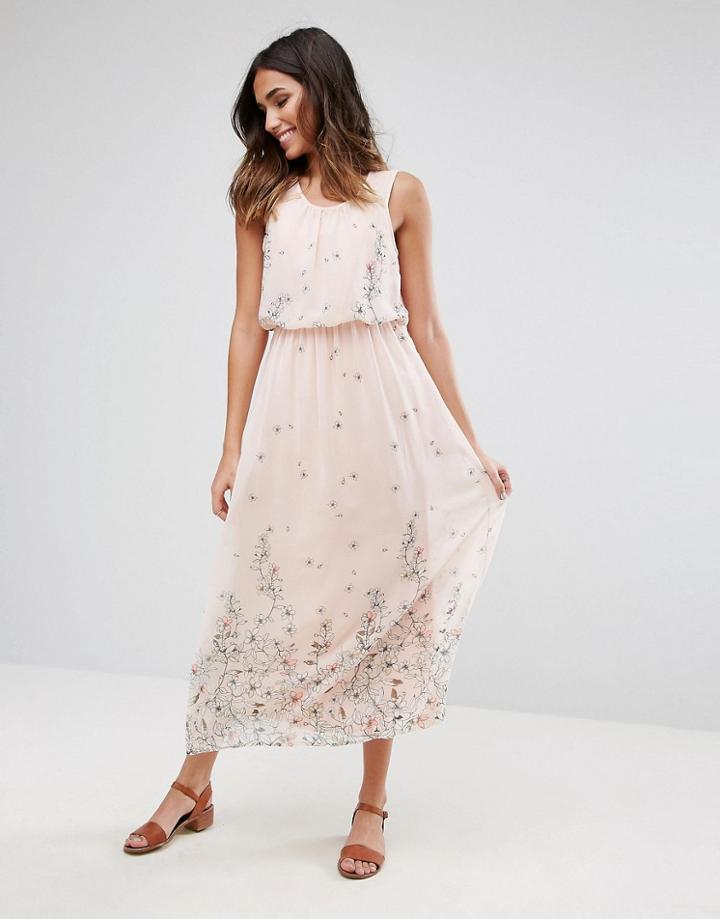 Vero Moda Printed Maxi Dress - Pink