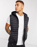 Asos Design Vest With Hood-black