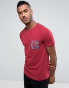 Threadbare Tropical Contrast Pocket T-shirt - Red