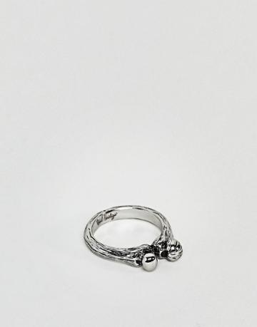 Rebel Heritage Bone Ring In Antique Silver - Silver