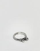 Rebel Heritage Bone Ring In Antique Silver - Silver