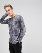 Hollister Seagull Logo Pocket Long Sleeve Top In Blackwash - Black