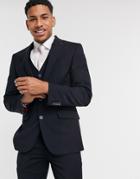 Harry Brown Slim Fit Plain Suit Jacket In Navy