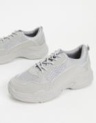 Public Desire Fiyah Chunky Sneakers In Gray-grey