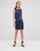 Madame Rage Leopard Print Bodycon Skirt - Blue