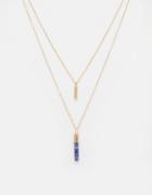 Ashiana Necklace With Crystal Pendant - Gold