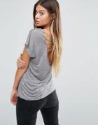 Vero Moda T-shirt With Spider Ring Back - Gray