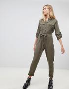 New Look Tencel Boiler Suit - Green