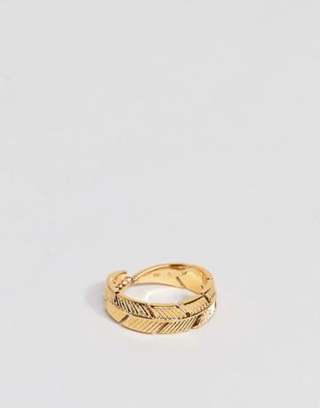 Mister Feather Ring In Gold - Gold
