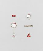 Hello Kitty X Asos 6 Pack Mismatch Earrings - Multi