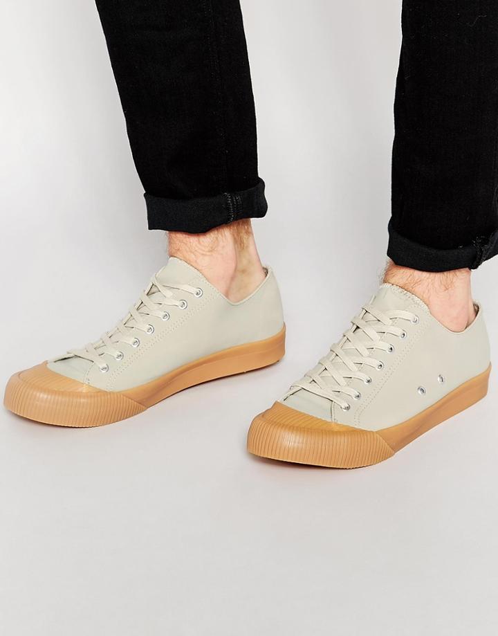 Asos Lace Up Sneakers In Gray With Gum Sole - Gray