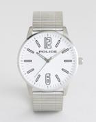 Police Esquire Stainless Steel Bracelet Watch With Silver Dial - Silver