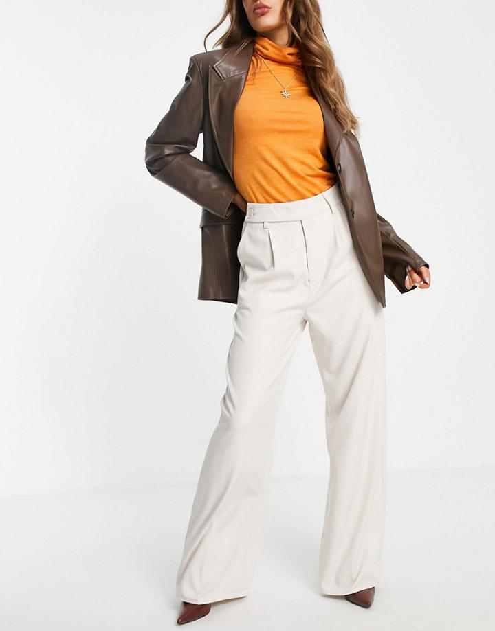 Missguided Oversized Dad Pants In Stone-neutral