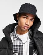 Calvin Klein Monogram Repeat Print Bucket Hat In Black