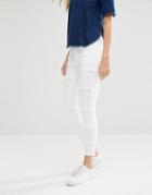 Mango Raw Edge Patchwork Jean - White