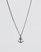 Simon Carter Anchor Pendant Necklace In Antiqued Finish - Silver