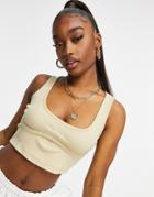 Public Desire Shrunken Structured Top Set In Beige-neutral