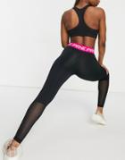 Nike Training Pro 365 Leggings In Black And Pink