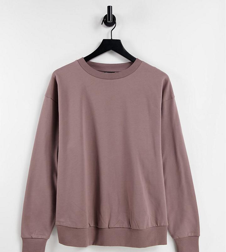 Asos Design Maternity Oversized Sweatshirt In Mink-pink